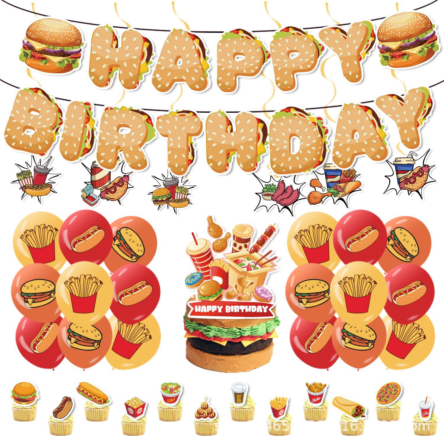 Hamburger Hot Dog Set Birthday - Toys Background For Kids recension och pris