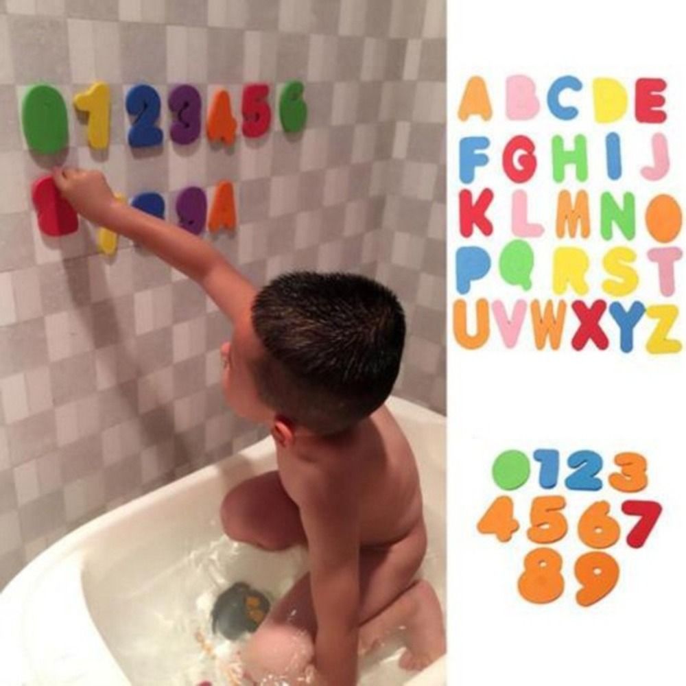 36 pcs New for Unisex   Teachi - Bath Letter Number Foam recension och pris