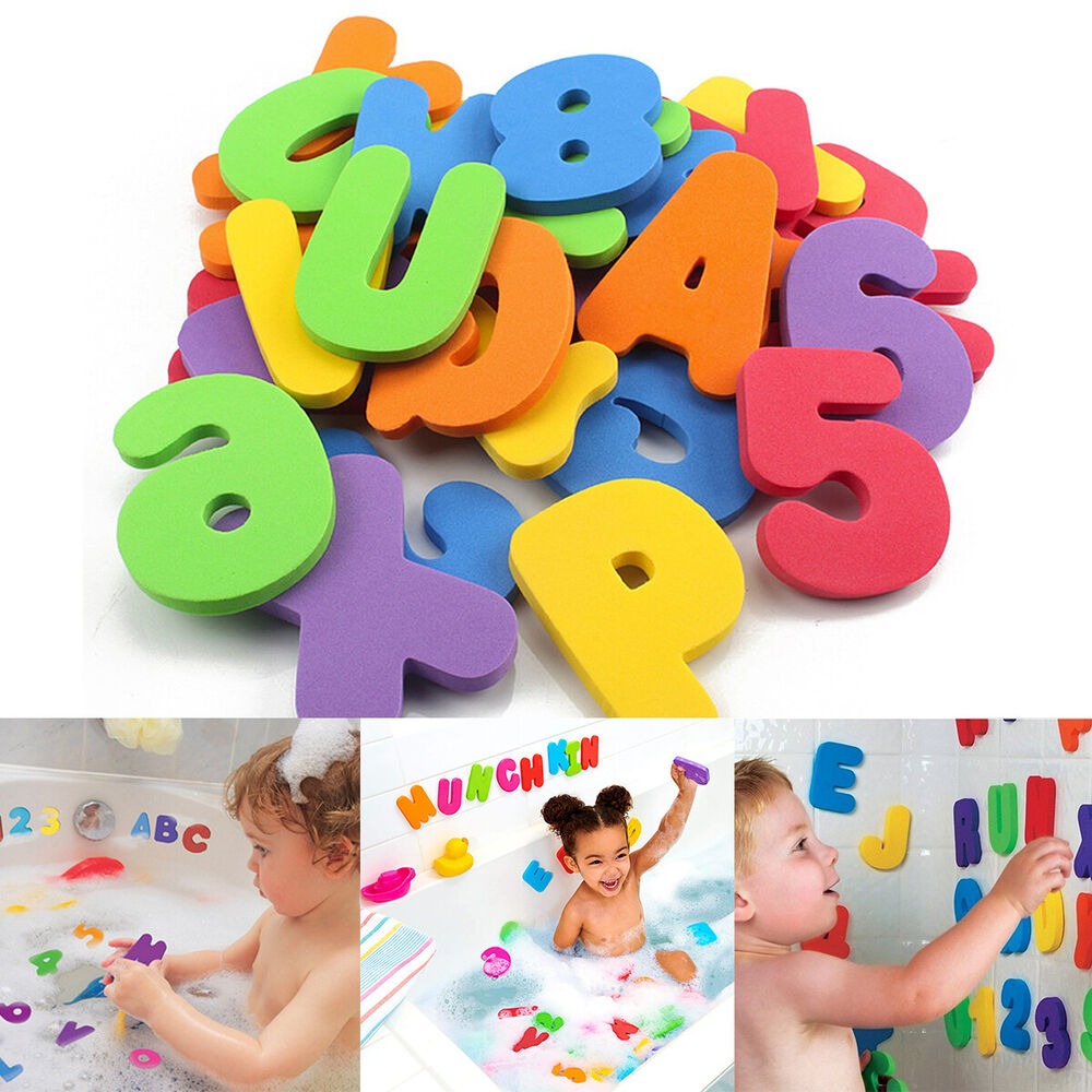 36 pcs Sticker Game Swimming P - Bath Letter Number Foam recension och pris