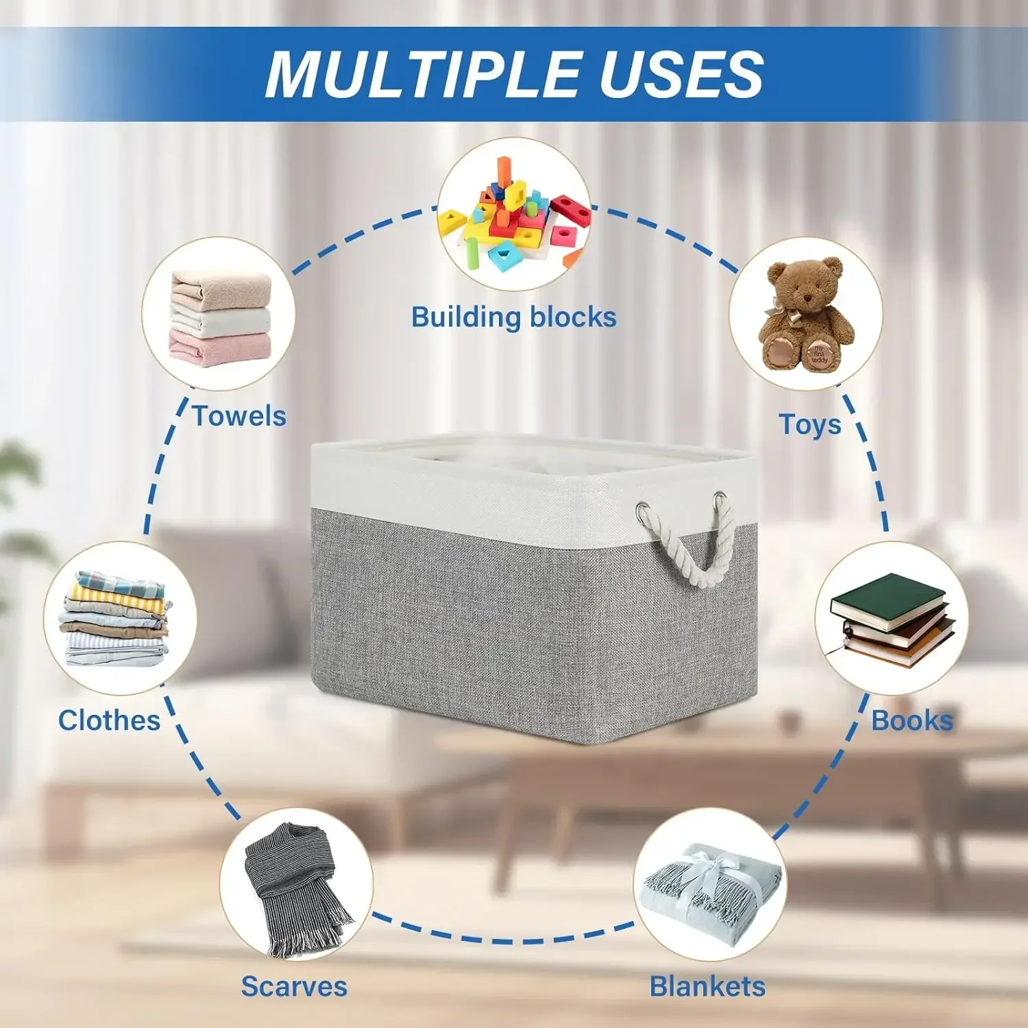 Linen Foldable Storage Basket  - Kids Toys Clearance recension och pris